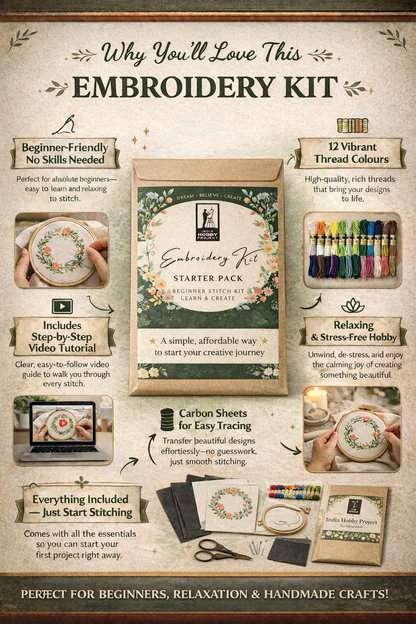 Embroidery Starter Pack-Embroidery learner's kit
